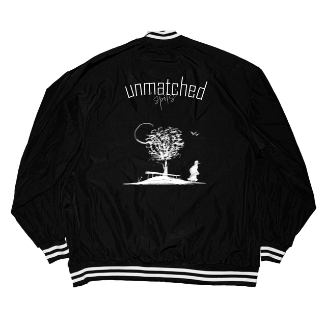 Unmatched™ "SPOTS" oversized baseball jacket black