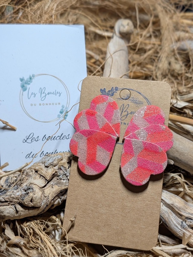 Boucles d'oreilles Oxa rose fluo ox008