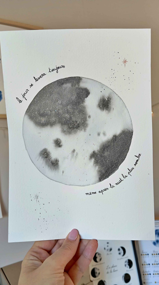 Lune Noire avec message d'espoir