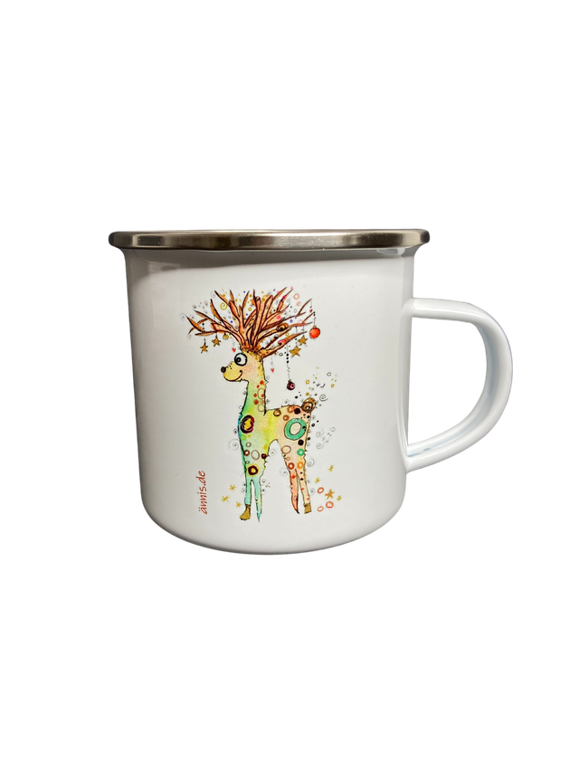 Emailletasse "Rentier"