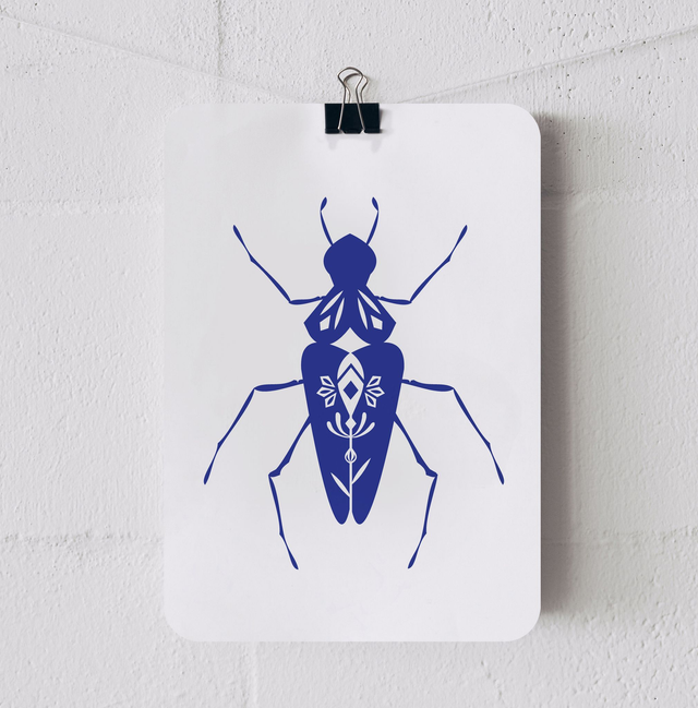 CARTE COLÉOPTÈRE BLEU