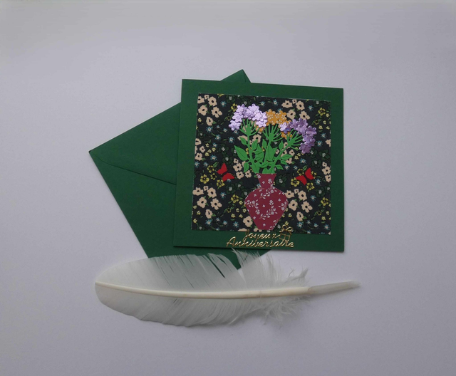 Anniversaire fleuri avec cette carte artisanale