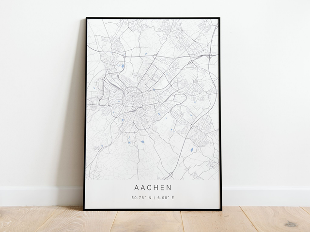 Aachen Stadtkarte | Druck | Poster