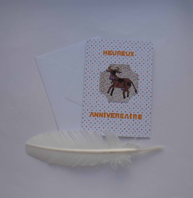 Une carte fait main pour les personnes aimant les vaches