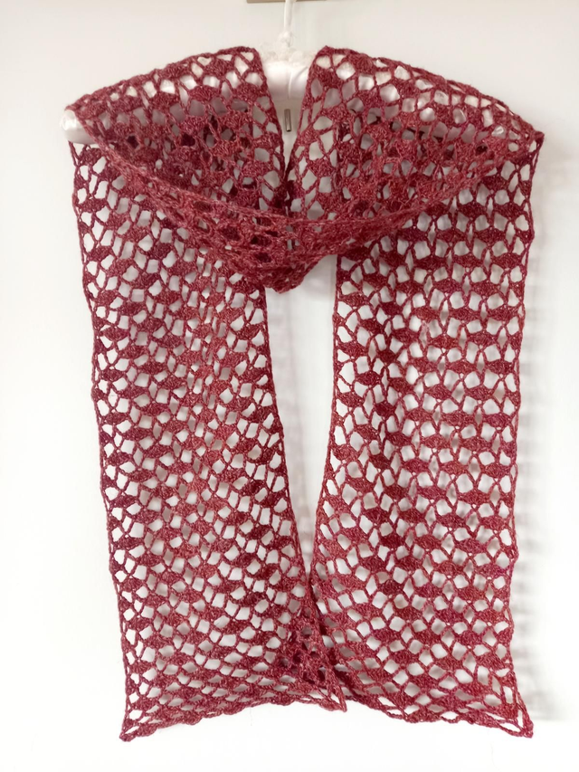 Burgundy Lacy Scarf