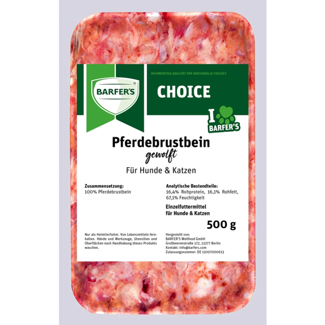 Pferdebrustbein gewolft 500g
