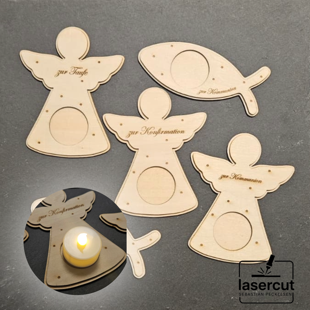 LED-Kerzen Halter Fisch oder Engel
