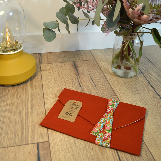 Protège livre, ECRIN POCHE Fleur d'automne uni