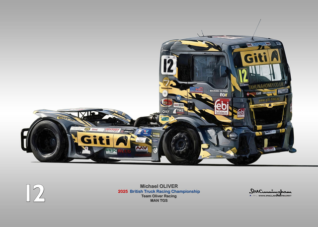 C251012 Micahel Oliver #12 BTRC 2025 Man TGS Team Oliver British Truck Racing Champioship