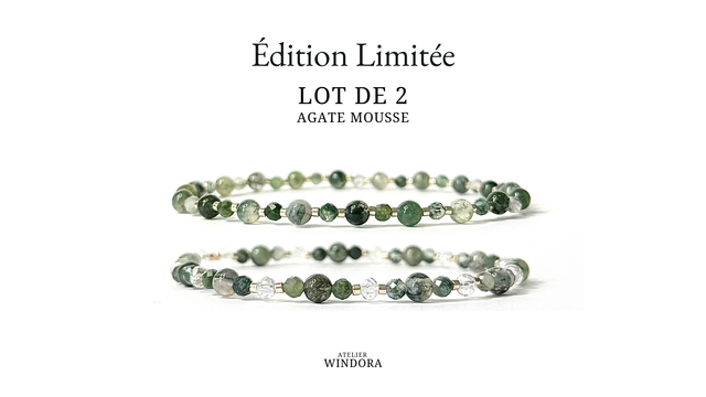 Bracelet | Agate Mousse - Collection | Lot de 2
