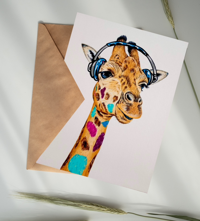 ‘Hear No Evil Giraffe’ Greeting Card