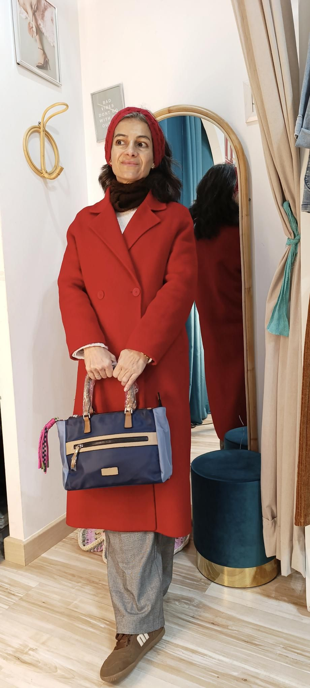 Bolso nylon combinado colores