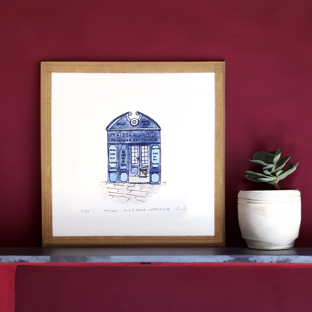 La Maison de la Boule, Pétanque in Marseille, Art Print - French Retirement Gift