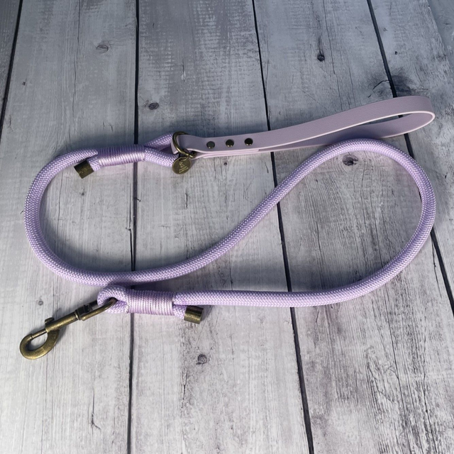 Lilac Rope Lead with Waterproof BioThane® Handle