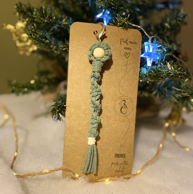 PORTE-CLES macramé torsadé