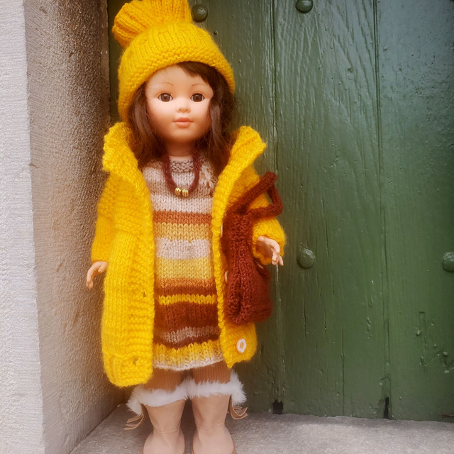 Manteau et bonnet pour poupée Marie-Françoise ou American doll
