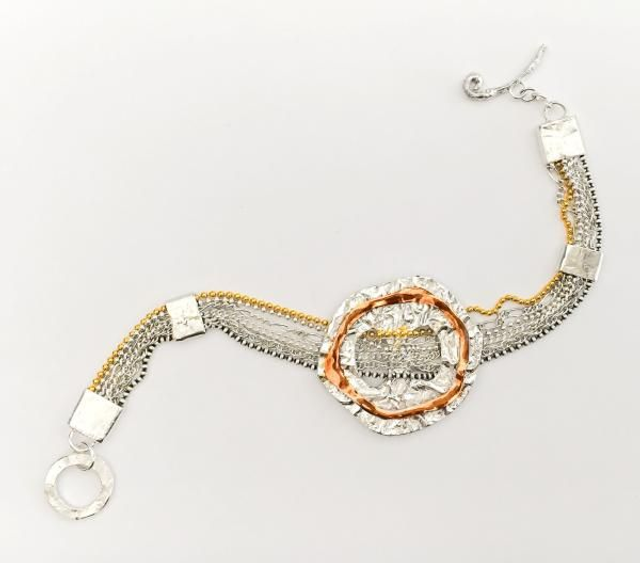 Pulsera DEV 7 en Plata 925, Oro y Cobre