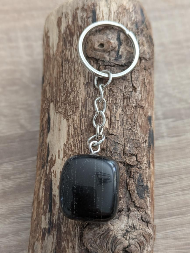 Obsidienne noire porte-clé 