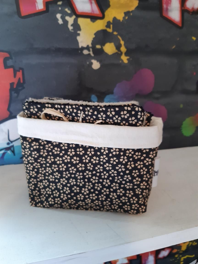 Lingettes lavables &quot;MYOSOTIS Noir&quot;