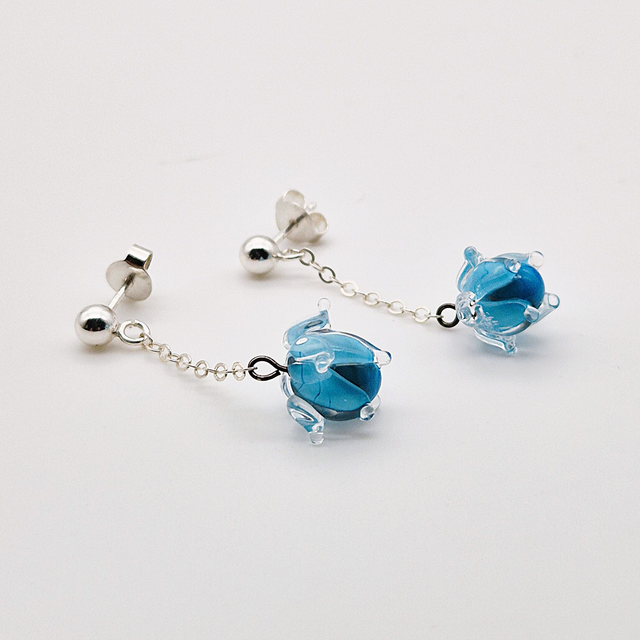 Boucles d'oreilles Clochettes bleues turquoise