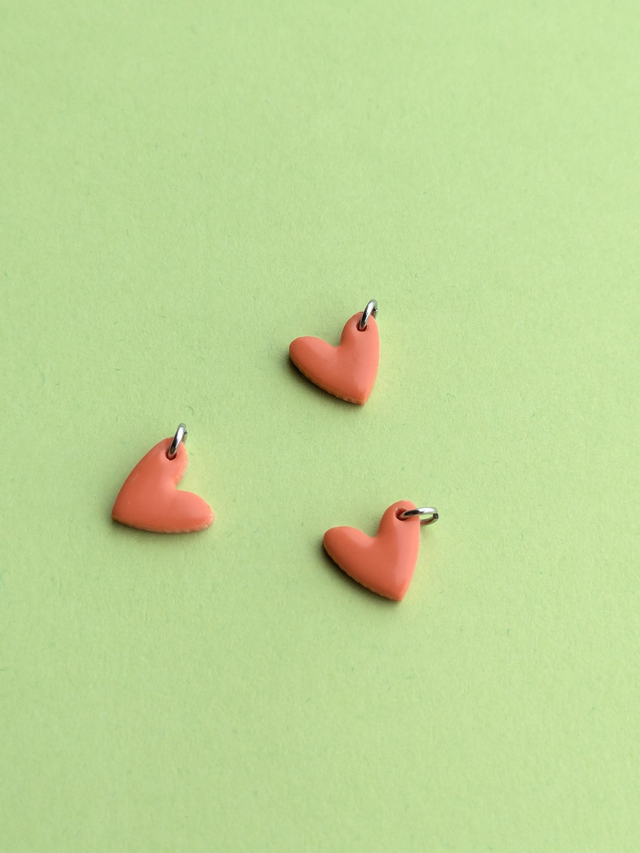 Charm cœur orange pêche