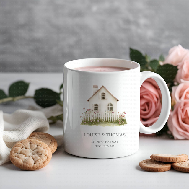 Personalised Cottage style New Home Mug