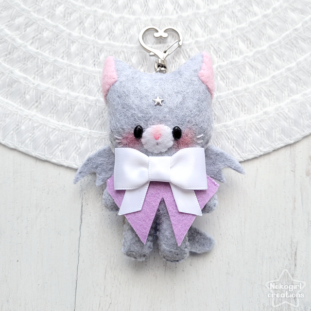 Peluche en feutrine fait-main - Chat gris