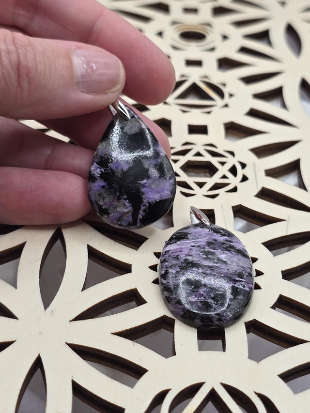 Pendentif Charoïte et Argent 925 