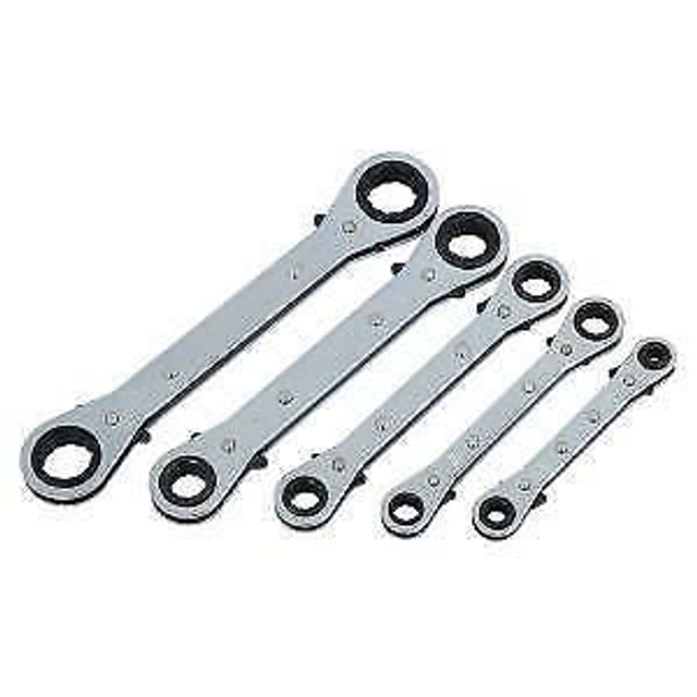 5 Piece Imperial Ratchet Ring Wrench Spanner Set Offset Ratchet Wrench