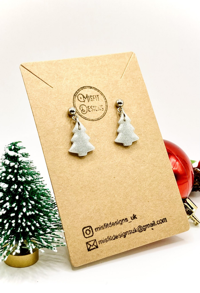 Christmas tree drop earrings