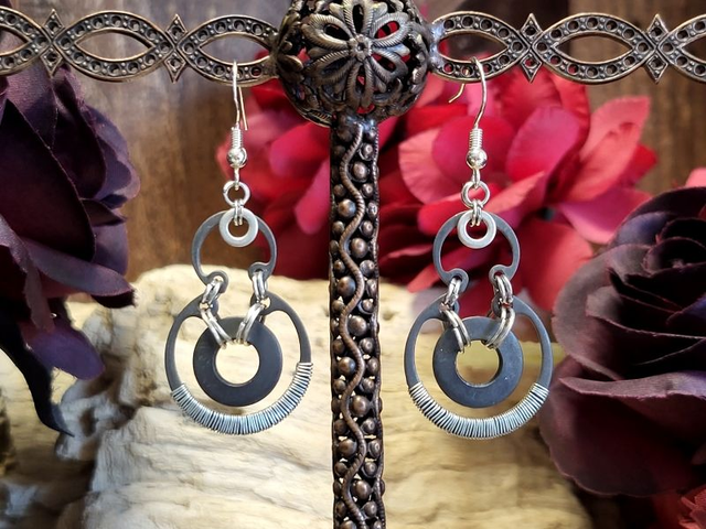 Boucles d'Oreilles Néo Circlips "Spirales d'Acier"