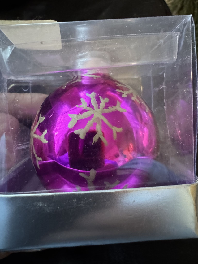 Small Christmas Bauble Candle Hand Painted