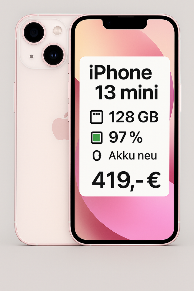 📱 Apple iPhone 13 mini – 128 GB – Weiß/Rosa