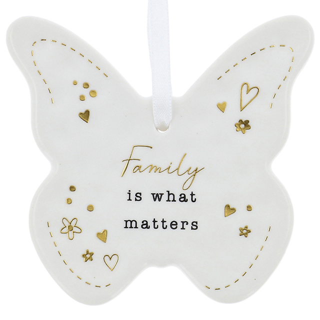 Positive Message Gift Butterfly Hanger Family is what matters