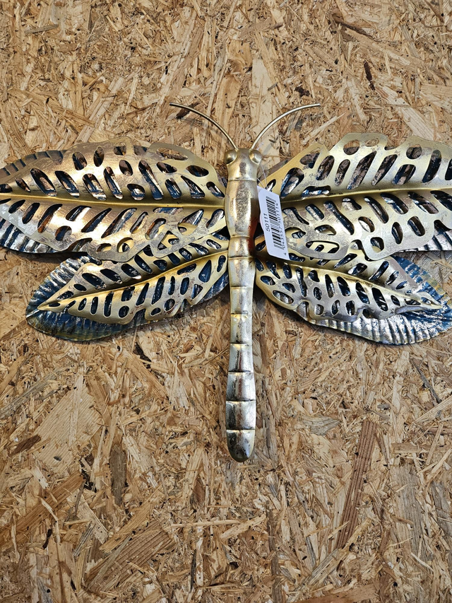 Wanddeko Metall Libelle gold