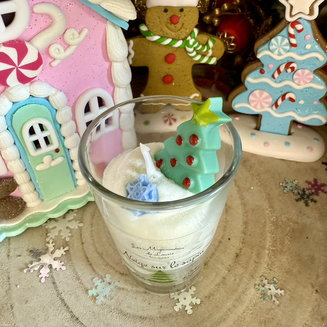 Bougie Neige sur le sapin XS