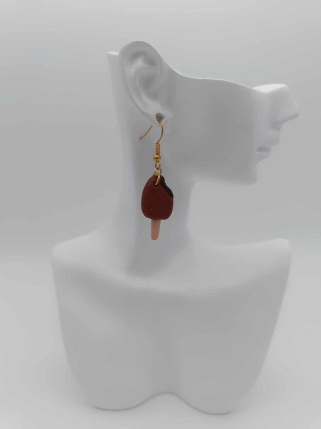 Boucles d&#039;oreilles en porcelaine froide Bâtonnet de glace