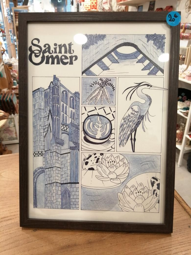 Cadre avec affiche Saint-Omer