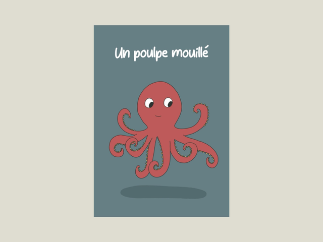 Magnet " Un poulpe mouillé " 