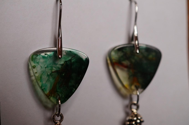 Boucles d'oreilles - Pomme de pin - Vert