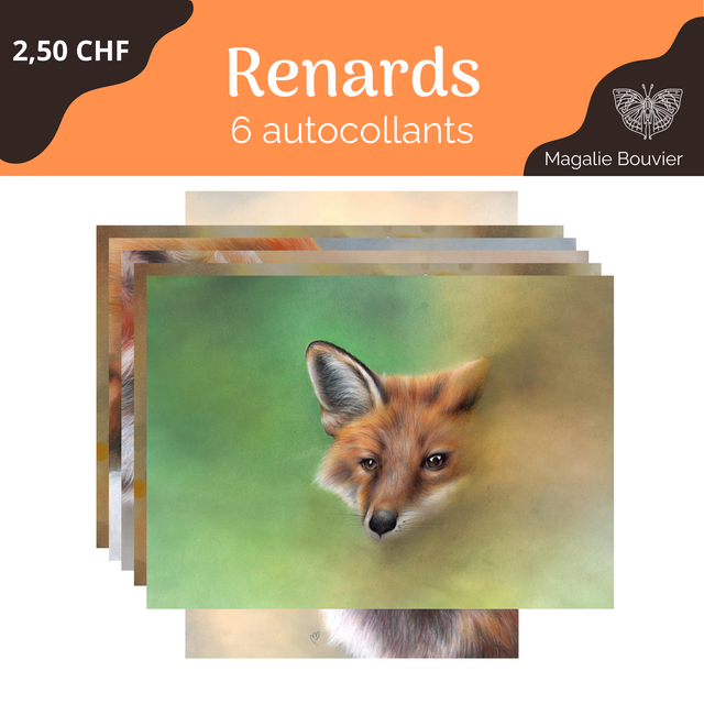 Pack stickers renard - 6 pièces