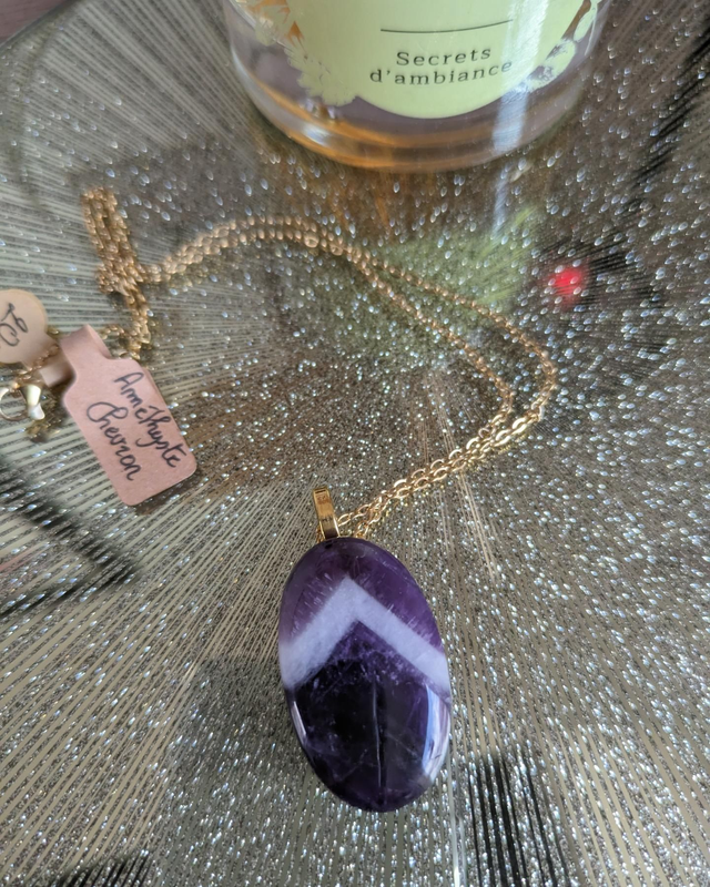 Pendentif Améthyste Chevron 💜