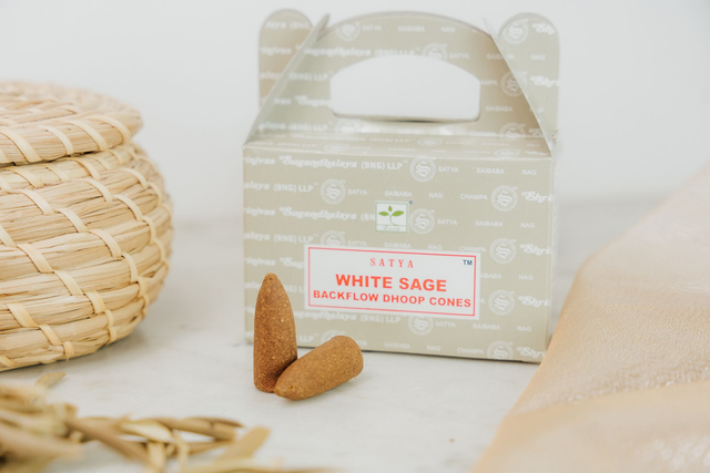 Cônes d&#039;encens Satya &quot;Backflow&quot; - Sauge Blanche