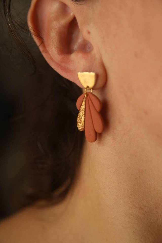 Boucles Oreilles Collection Automnale Dorée 