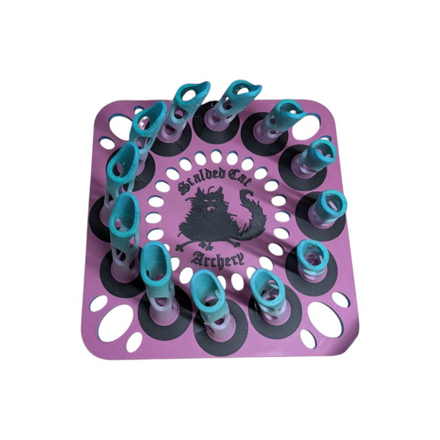 12 Arrow Fletching Stand/ Ground Quiver Pink to Green