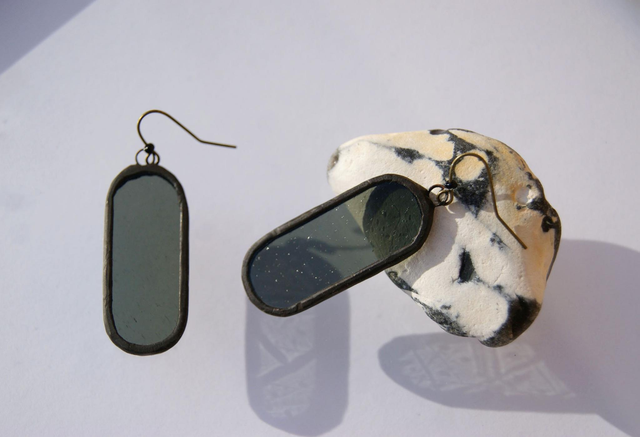 Boucles d'oreilles Cartouches ● Gris ardoise