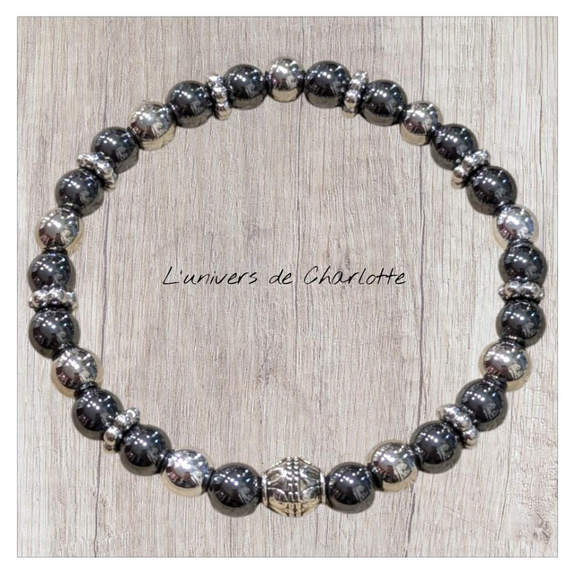 Bracelet "Hématite" 6mm BR-130