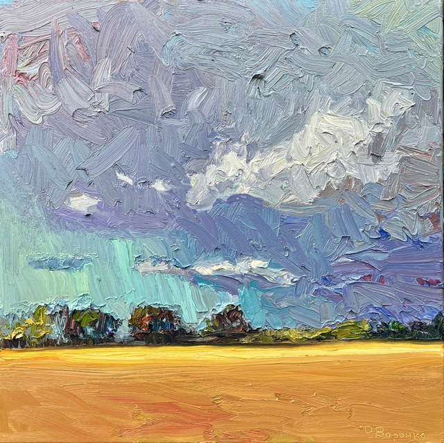 „Gewitterhimmel“ Öl auf Leinwand, 80 × 80 cm