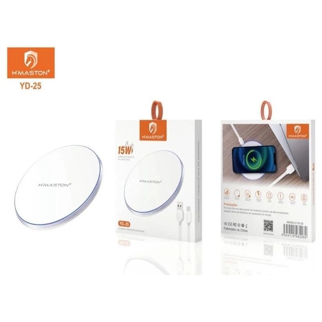 Carregador por Indução sem Fio Carga Rápida H Maston 15W YD-27