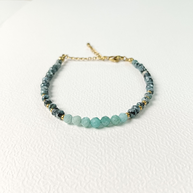 Bracelet en Amazonite et quartz turquoise